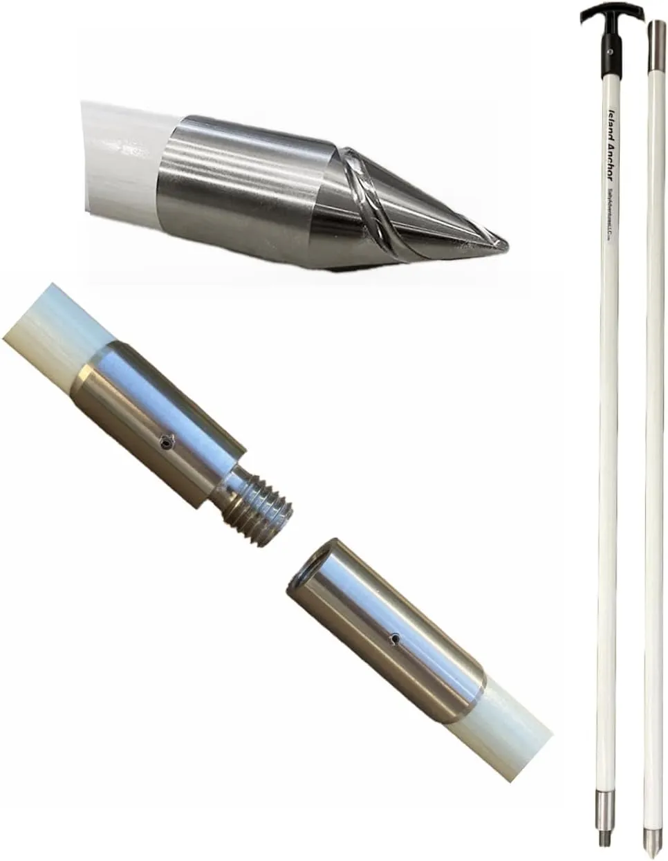 Island Anchor - 1" x 12' - 2 Piece - Shallow Water Anchor Pole : Built for Larger Boats : Securely Anchor on the Beach, Sandbar or in Shallow Water