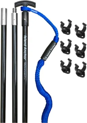 Island Anchor - 3/4" x 12' - 3 Piece - Shallow Water Anchor Pole : Securely Anchor on the Beach, Sandbar or in Shallow Water