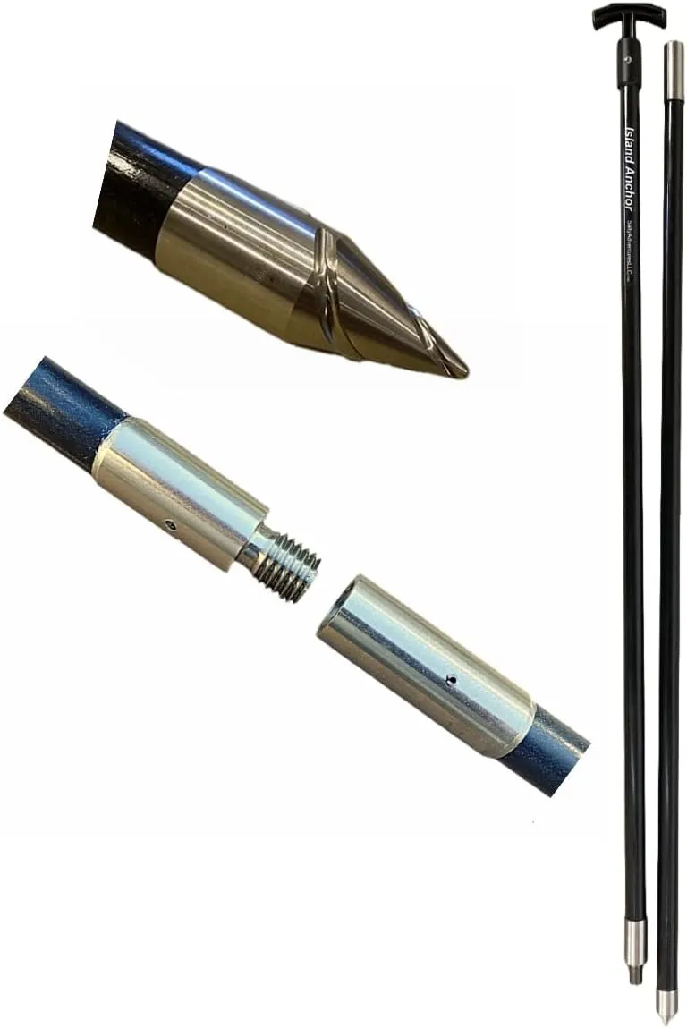 Island Anchor - 3/4" x 8' - 2 Piece - Shallow Water Anchor Pole : Securely Anchor on the Beach, Sandbar or in Shallow Water