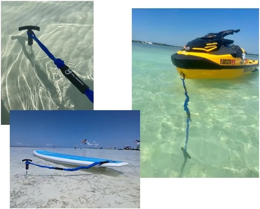 Island Anchor - Mini - 3/4" x 18" Shallow Water anchor Pole - Spike Beach Anchor, Sand Anchor, Shallow Water Anchor for Small Boat, PWC, Jet Ski, and Kayak