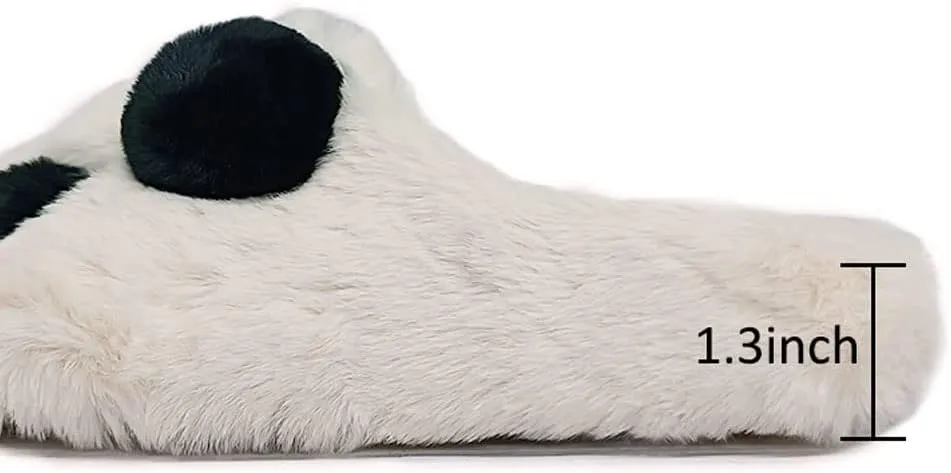 JadeRich Adults/Kids Cute Panda Thick Fleece Indoor Slippers Non-Slip Lightweight Home Shoes