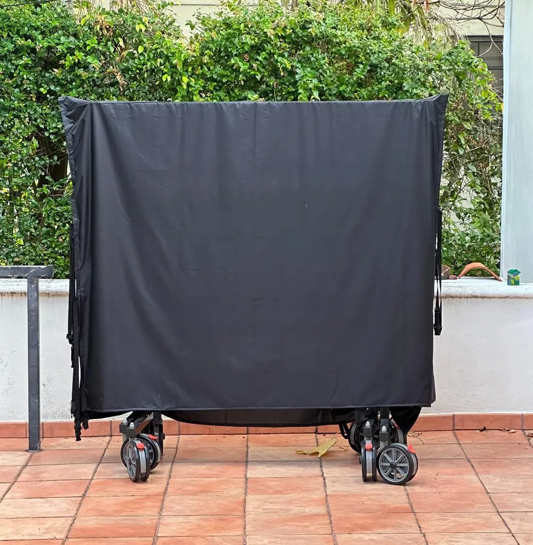 J&C Table Tennis Cover Ping Pong Table Cover Black Full UV Protected Table Tennis Cover Outdoor Waterproof Heavy Duty Ping Pong Table Outdoor Waterproof Furniture Sets Protection (Black)