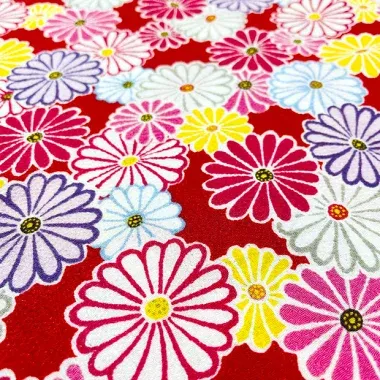 Japanese Print Chirimen Fabric Scraps Set