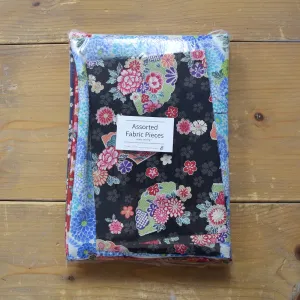 Japanese Print Chirimen Fabric Scraps Set