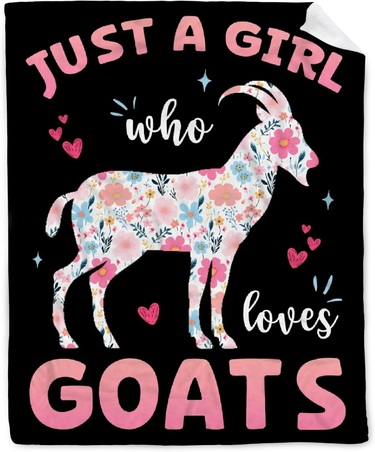 Just A Girl Who Loves Goats Goat Blanket - Soft Flannel Cozy Lightweight Throw Blanket for Women Girls, 50x40in