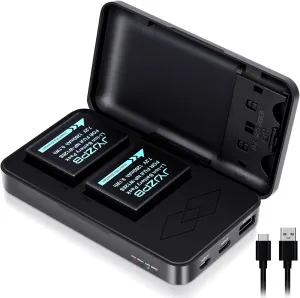 JYJZPB 2 Pack NP-W126S Batteries Compatible for Fujifilm X100VI X-T3 X-T2 X-T1 X-A5 X-A10 X-A7 X-A5 X-A3 X-A2 X-A1 X-T20 X-T10 X-T30 X-T100 X-T200 Fuji Cameras with Upgraded Battery Charger