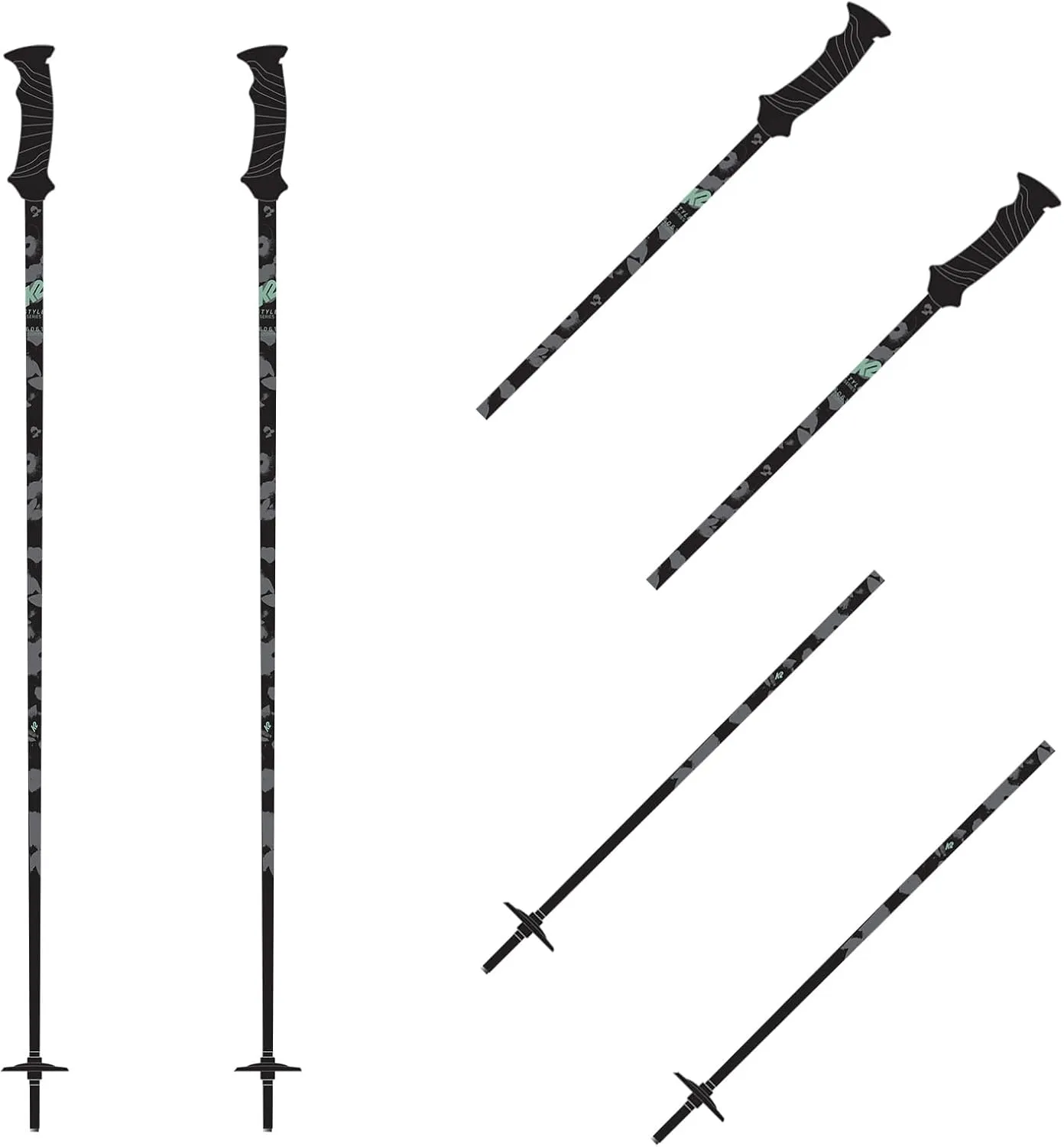 K2 Style Aluminum Ski Poles