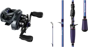 KastKing Mg12 Elite Baitcasting Fishing Reel, Only 4.8 oz, Magnesium Frame, Left Handed, KastKing Royale Legend Pro Technique Bass Fishing Rods, KastFlex IM7 Graphite Blanks