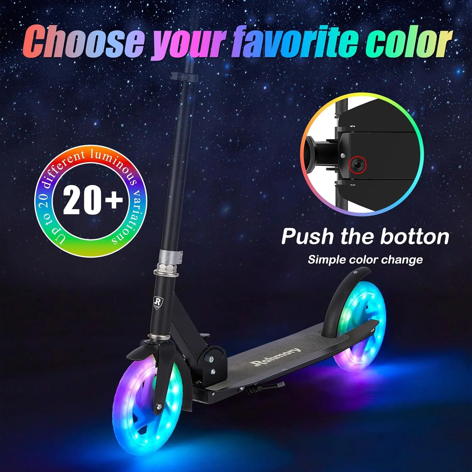Kick Scooter for Ages 8-12,Kid, Teens. Max Load 165 LBS. Foldable, Lightweight, with Light Wheels, Teen and Adults, 3 Adjustable Levels.