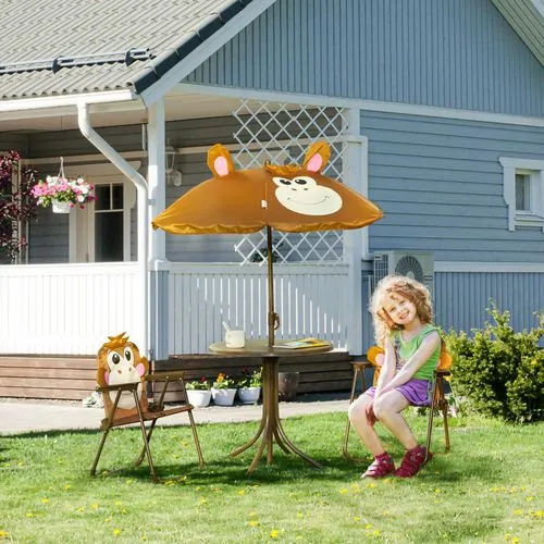 Kids Foldable Four-Piece Garden Set - Fun Monkey Design