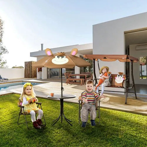 Kids Foldable Four-Piece Garden Set - Fun Monkey Design