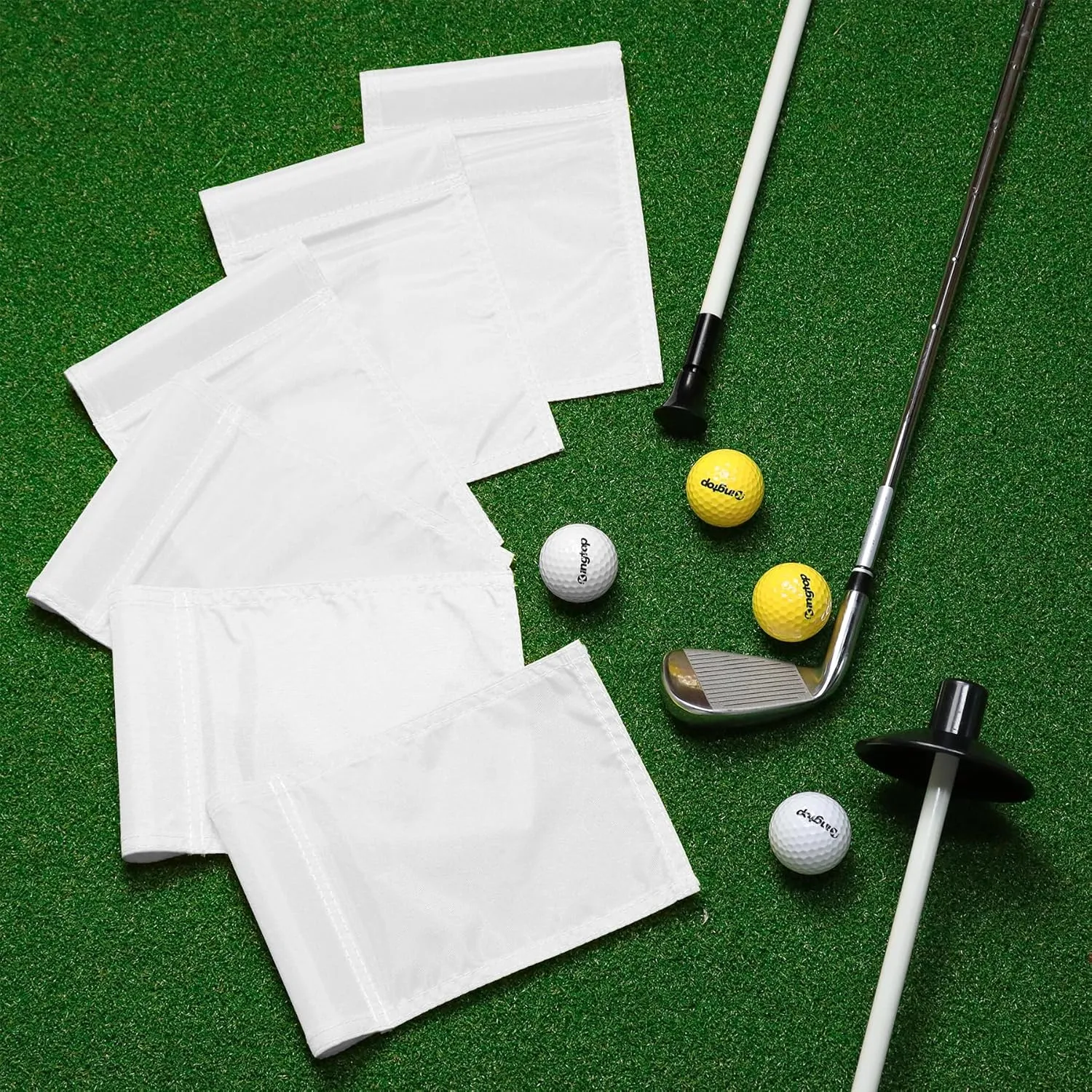 KINGTOP Golf Flagstick Mini, Putting Green Flag for Yard, All 3 Feet, Double-Sided Numbered Golf Flags, Golf Pin Flag Hole Cup Set, Portable 2-Section Design, Gifts Idea
