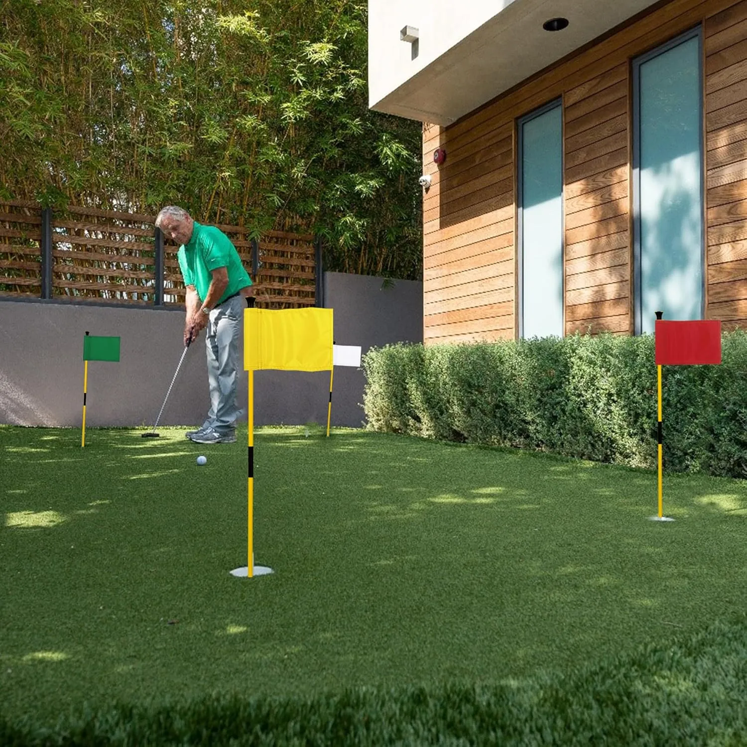 KINGTOP Golf Flagstick Mini, Putting Green Flag for Yard, All 3 Feet, Double-Sided Numbered Golf Flags, Golf Pin Flag Hole Cup Set, Portable 2-Section Design, Gifts Idea
