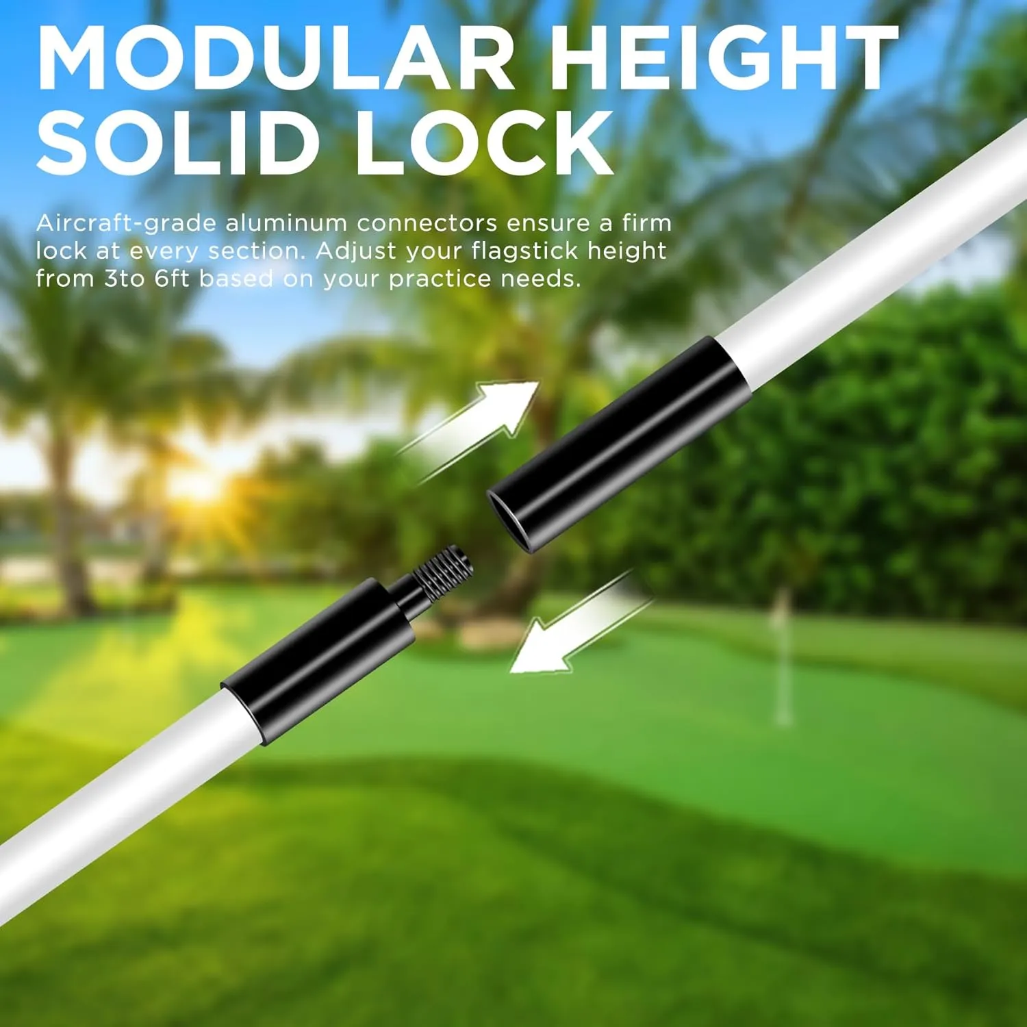 KINGTOP Golf Flagstick - Portable Design, Practice Putting Green Flag Stick for Yard - Golf Pole Pin Flagpole, 3FT or 6FT Heights Available