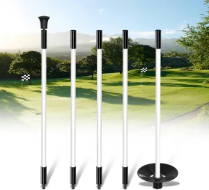 KINGTOP Golf Flagstick - Portable Design, Practice Putting Green Flag Stick for Yard - Golf Pole Pin Flagpole, 3FT or 6FT Heights Available