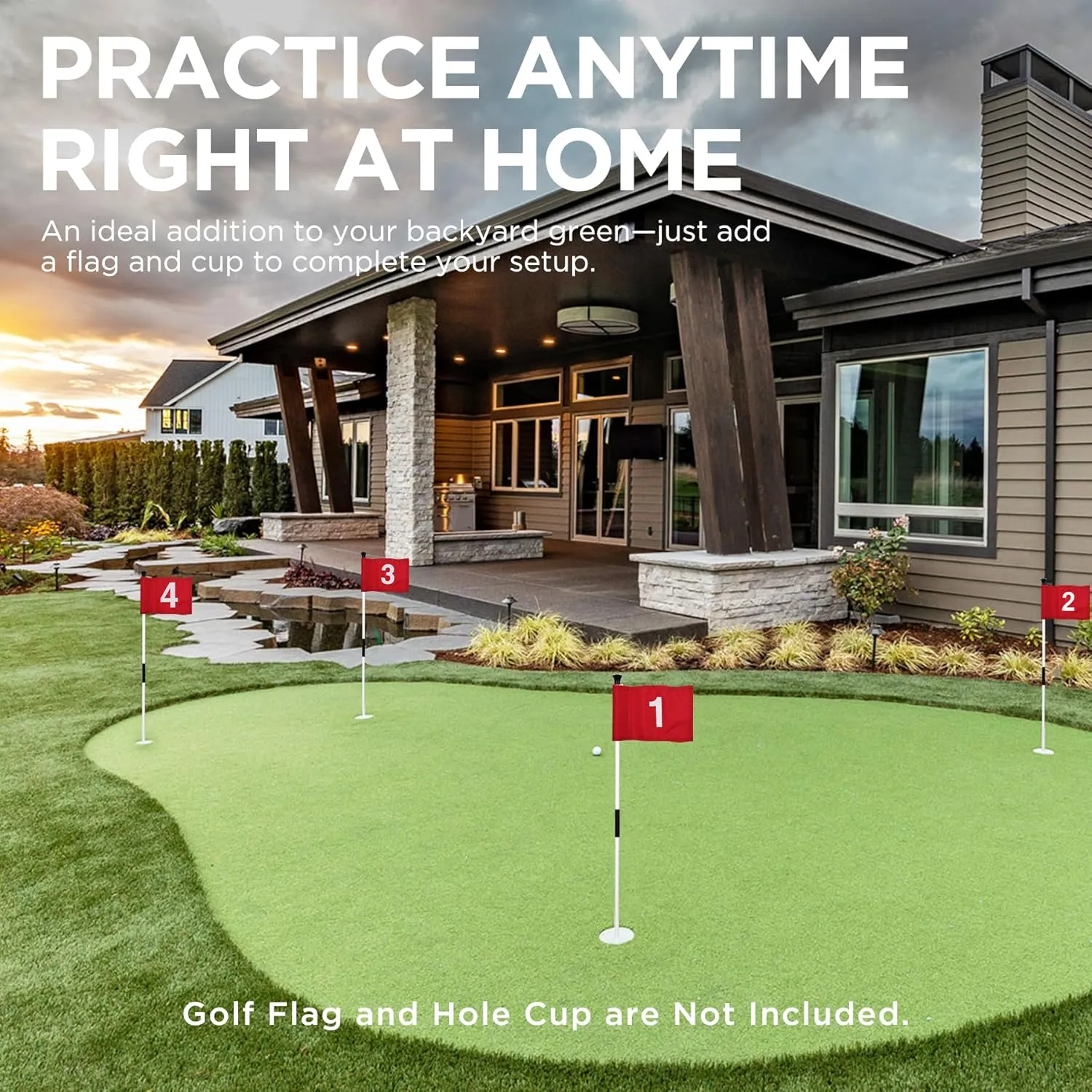 KINGTOP Golf Flagstick - Portable Design, Practice Putting Green Flag Stick for Yard - Golf Pole Pin Flagpole, 3FT or 6FT Heights Available
