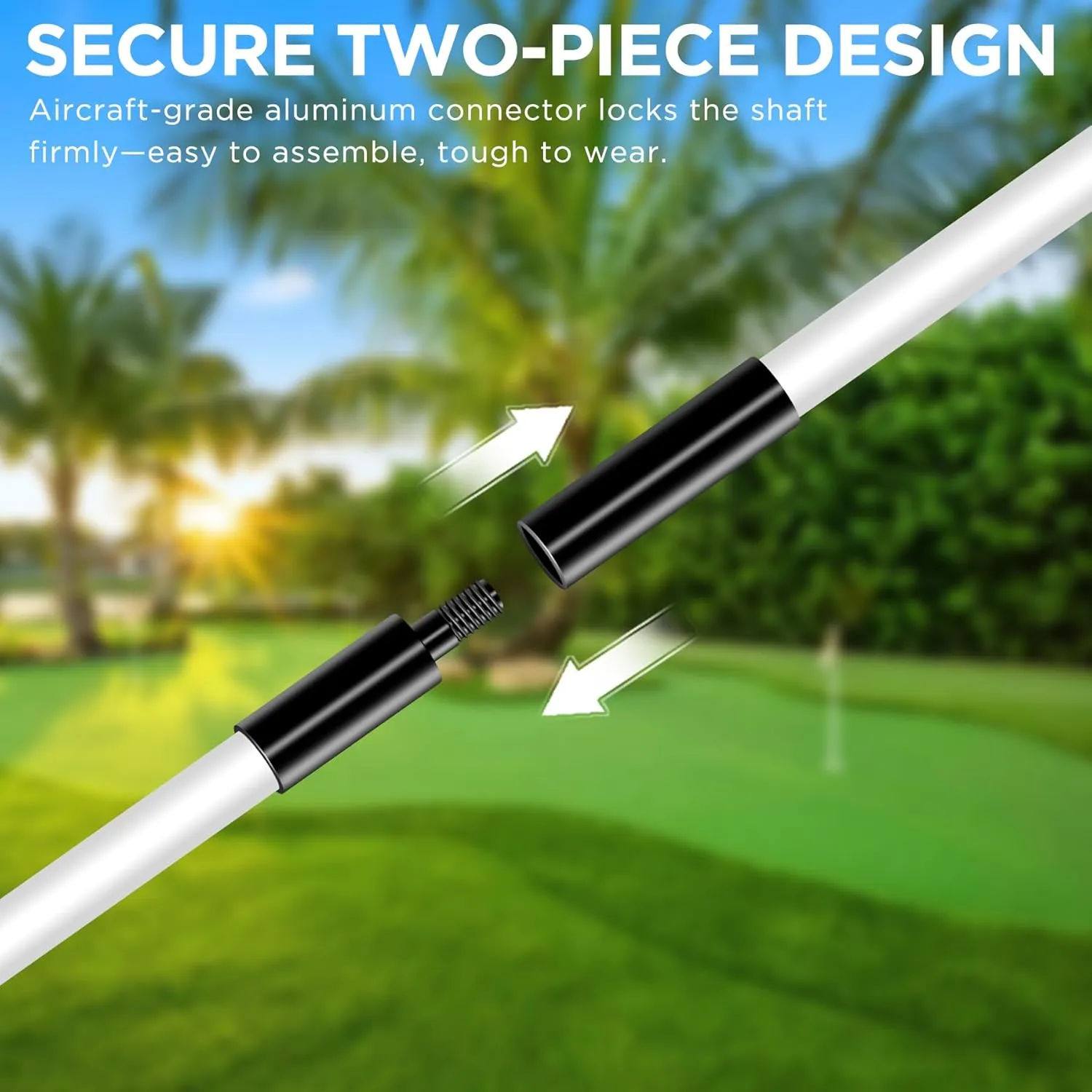 KINGTOP Golf Flagstick - Portable Design, Practice Putting Green Flag Stick for Yard - Golf Pole Pin Flagpole, 3FT or 6FT Heights Available