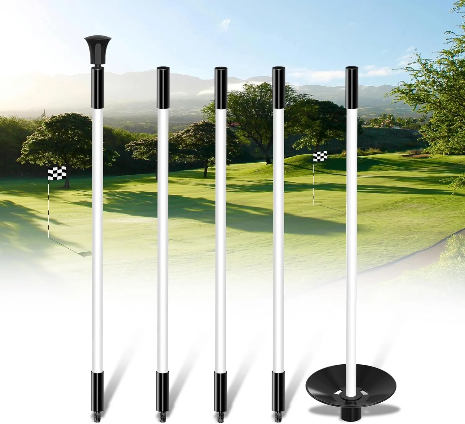 KINGTOP Golf Flagstick - Portable Design, Practice Putting Green Flag Stick for Yard - Golf Pole Pin Flagpole, 3FT or 6FT Heights Available