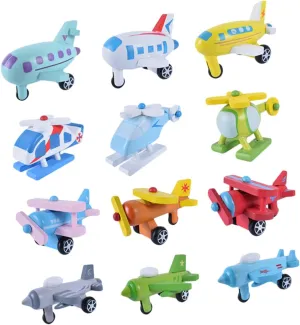 Kisangel 12PCS Mini Airplane Wooden Planes for Educational for Grasping Direction Control for Home Office Decor