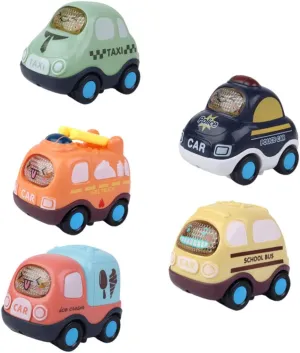 Kisangel 5pcs Adorable Cartoon Inertia Car for Interesting Playthings for Little Hands Material for Lasting Fun