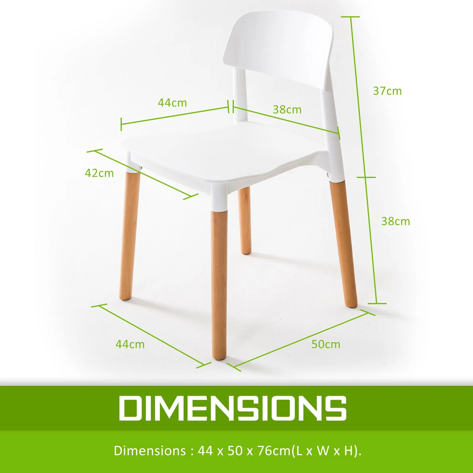 La Bella 4 Set White Retro Belloch Stackable Dining Cafe Chair