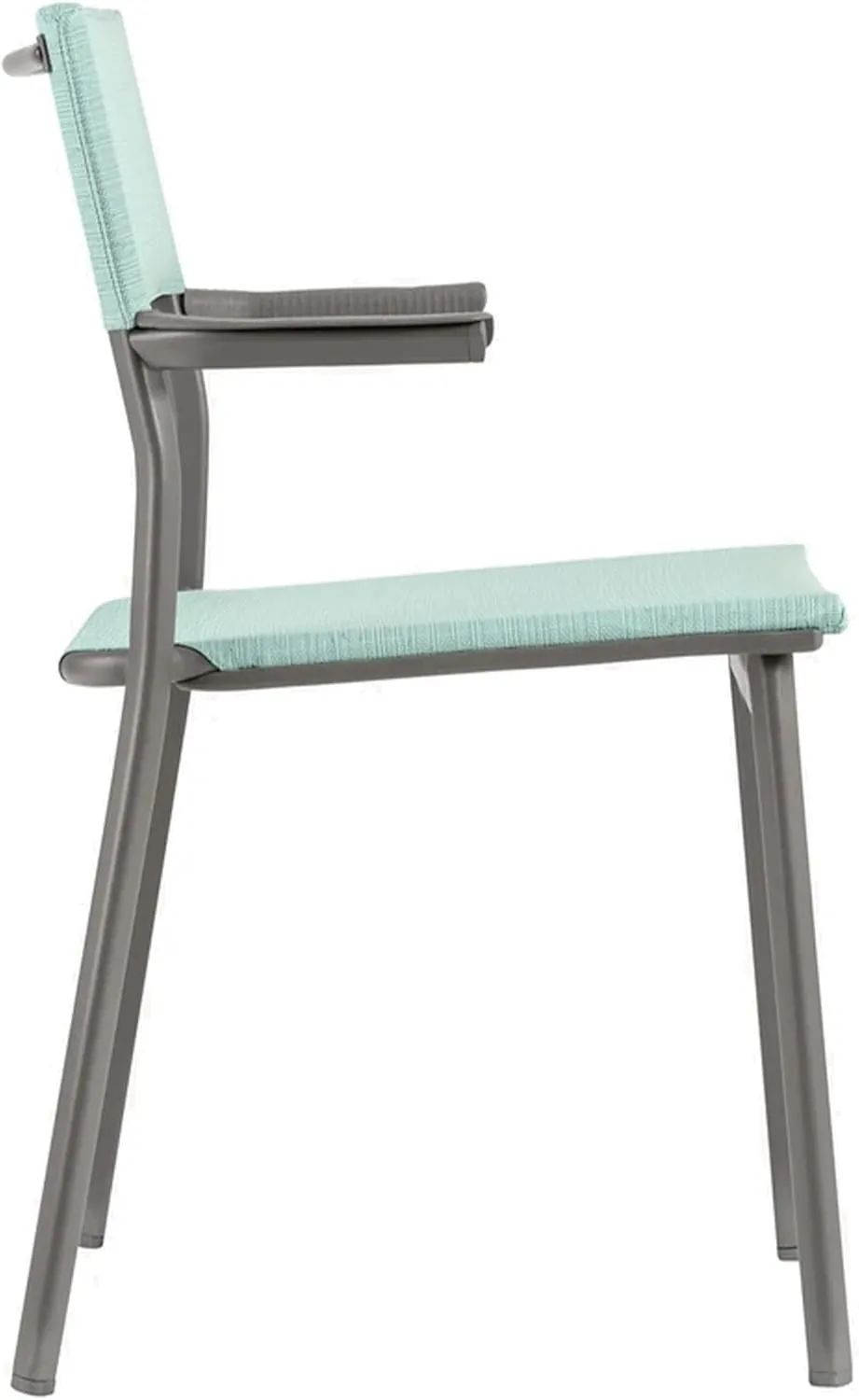 Lafuma ORON Outdoor Dining Armchair, Titane Frame - Mistral Blue, Set of 2
