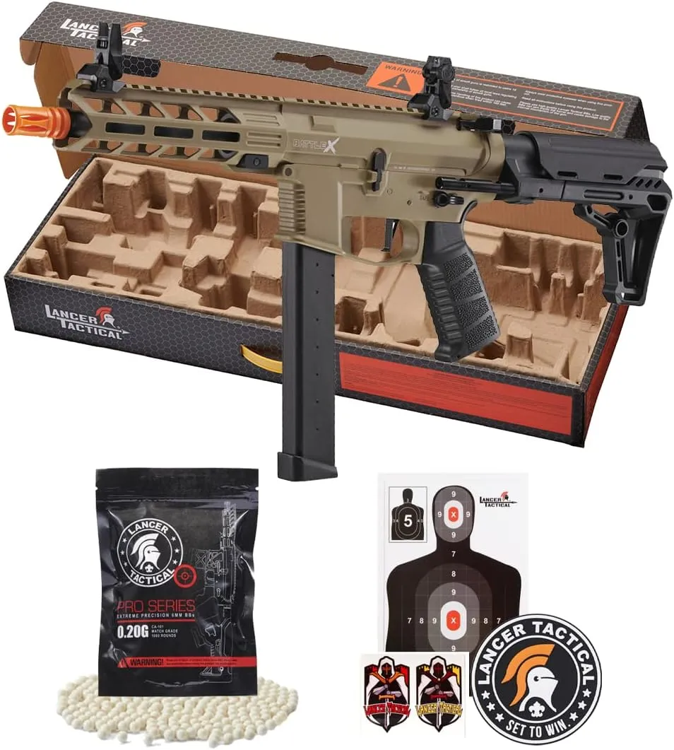 Lancer Tactical Gen 2 New 9mm Battle X CQB Lightweight Carbine AEG