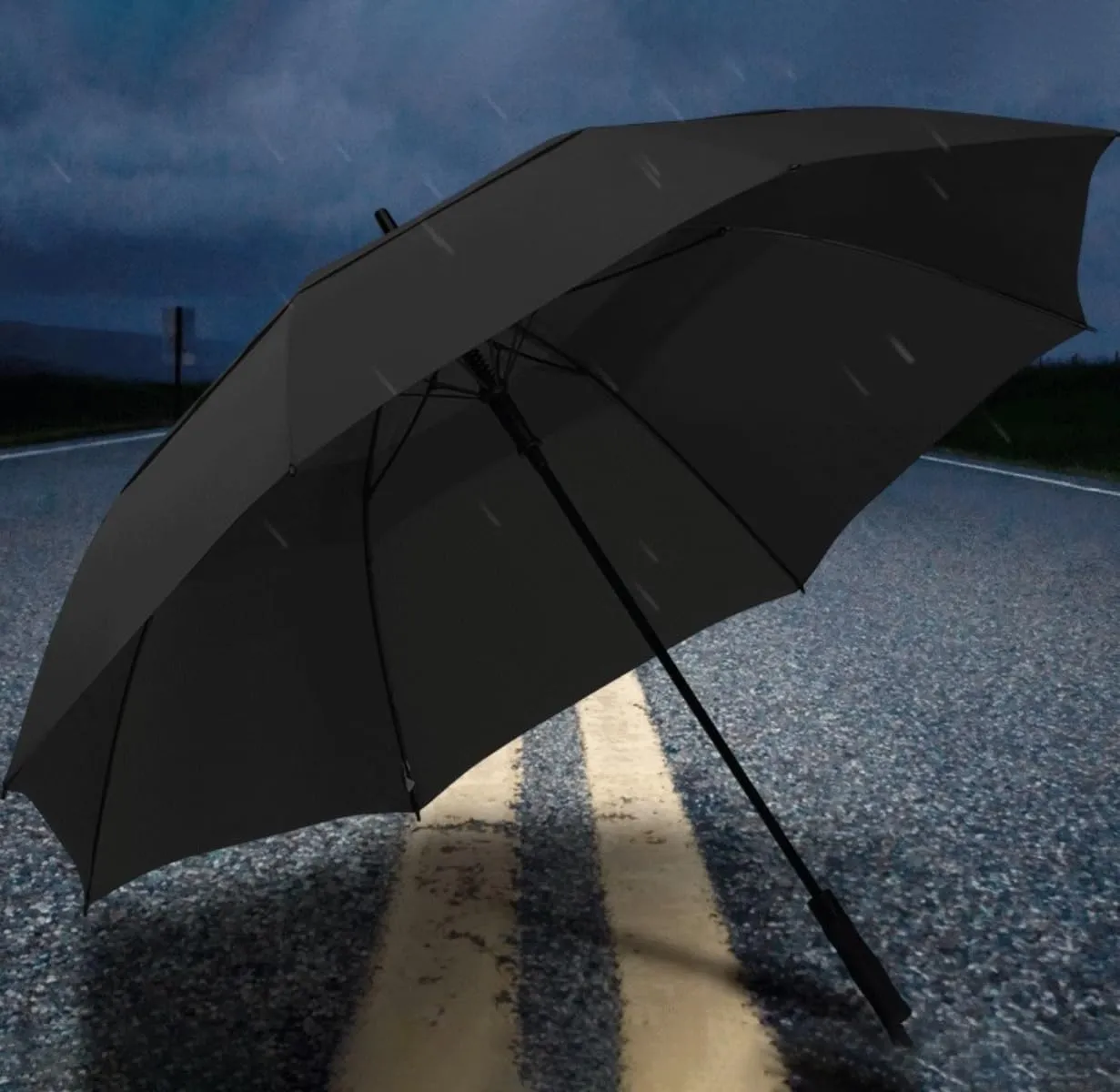 Large Golf Umbrella, Oversize Golf Umbrella, Double layer Windproof Waterproof Canopy, Straight Umbrellas Parasol Sun Umbrella for Men/Women, 180CM