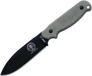 Laser Strike Knife, Black Blade, Micarta Handles, Kydex Sheath