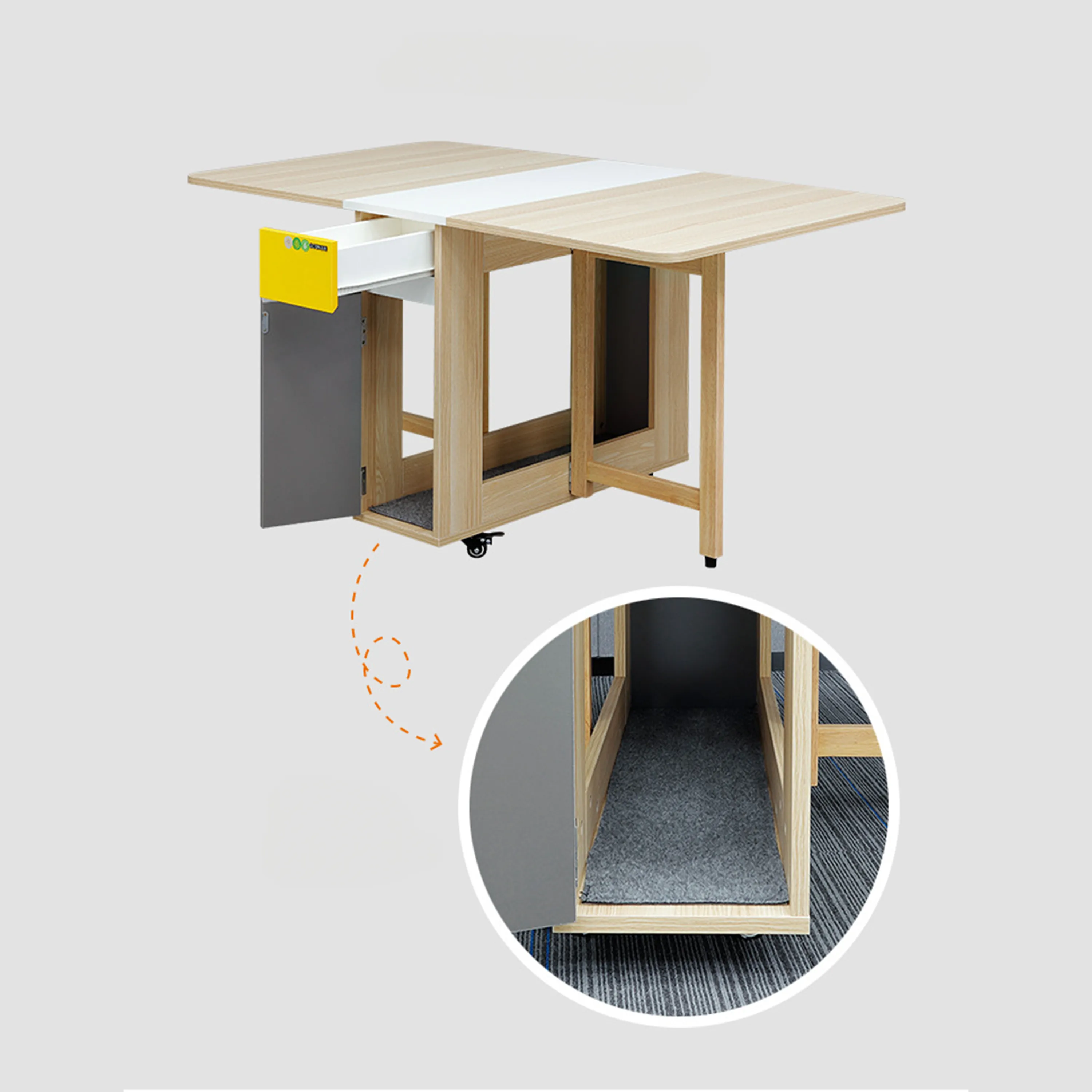 Lecce Foldable Dining Table, 1.4M, Oak and White