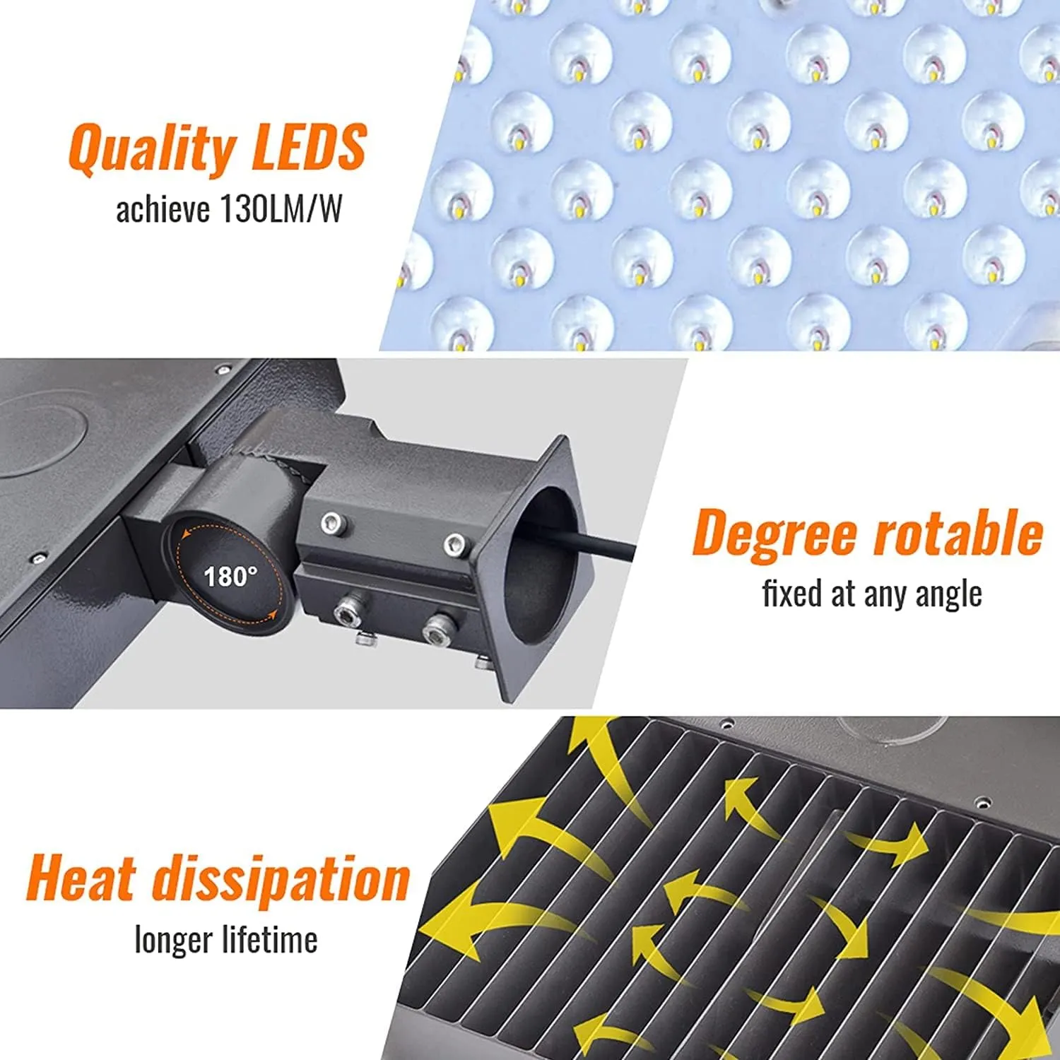 LED Shoebox Pole Lights 48W - 6240LM LED Parking Lot Light Fixture,Outdoor Slip Fit LED Street Daylight 5000K - 100-277V Commercial Area Security Lighting - 300W HID/HPS Equivalent -ETL DLC (48W)