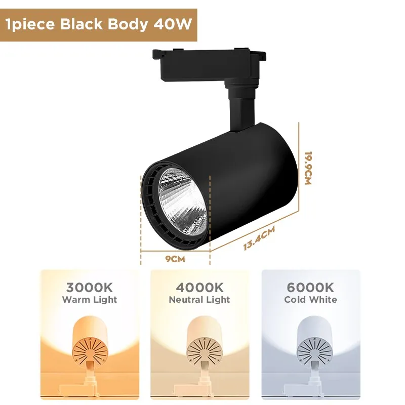 LED Spotlights 220V Spot Lights Led Track Lights Lamp 12/20/30/40W Rail Spots Lighting Fixture for Kitchen Living Room Store