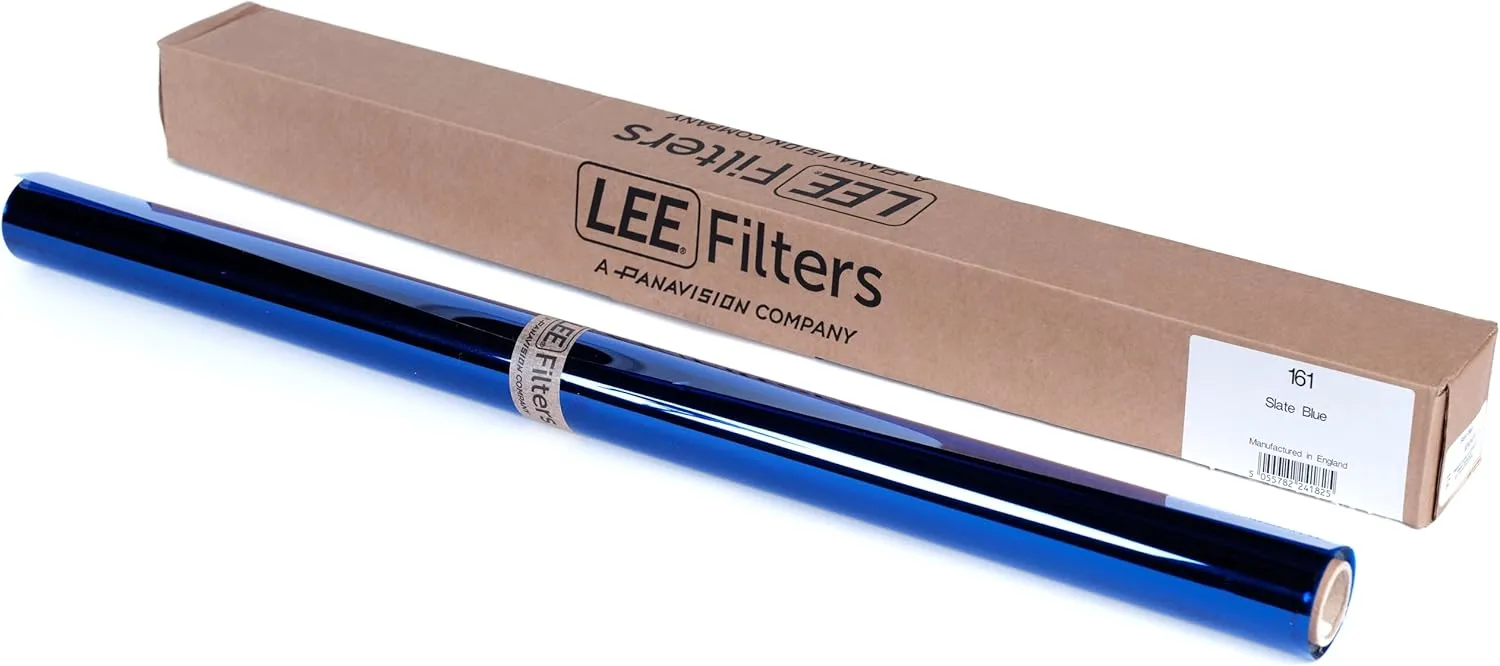 LEE Filters 161 Slate Blue Compact Roll - 2ft Wide Polyester Lighting Gel for a Pure Medium Sky Good for Skies, Moonlight & Dusk Effects - Made in the UK