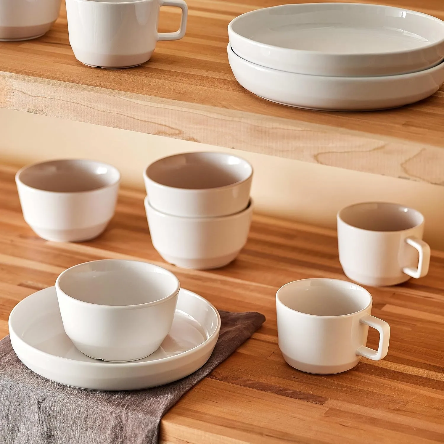 Libbey Austin 10 inch Porcelain Coupe Dinner Plate, Dinnerware, Set of 4, White