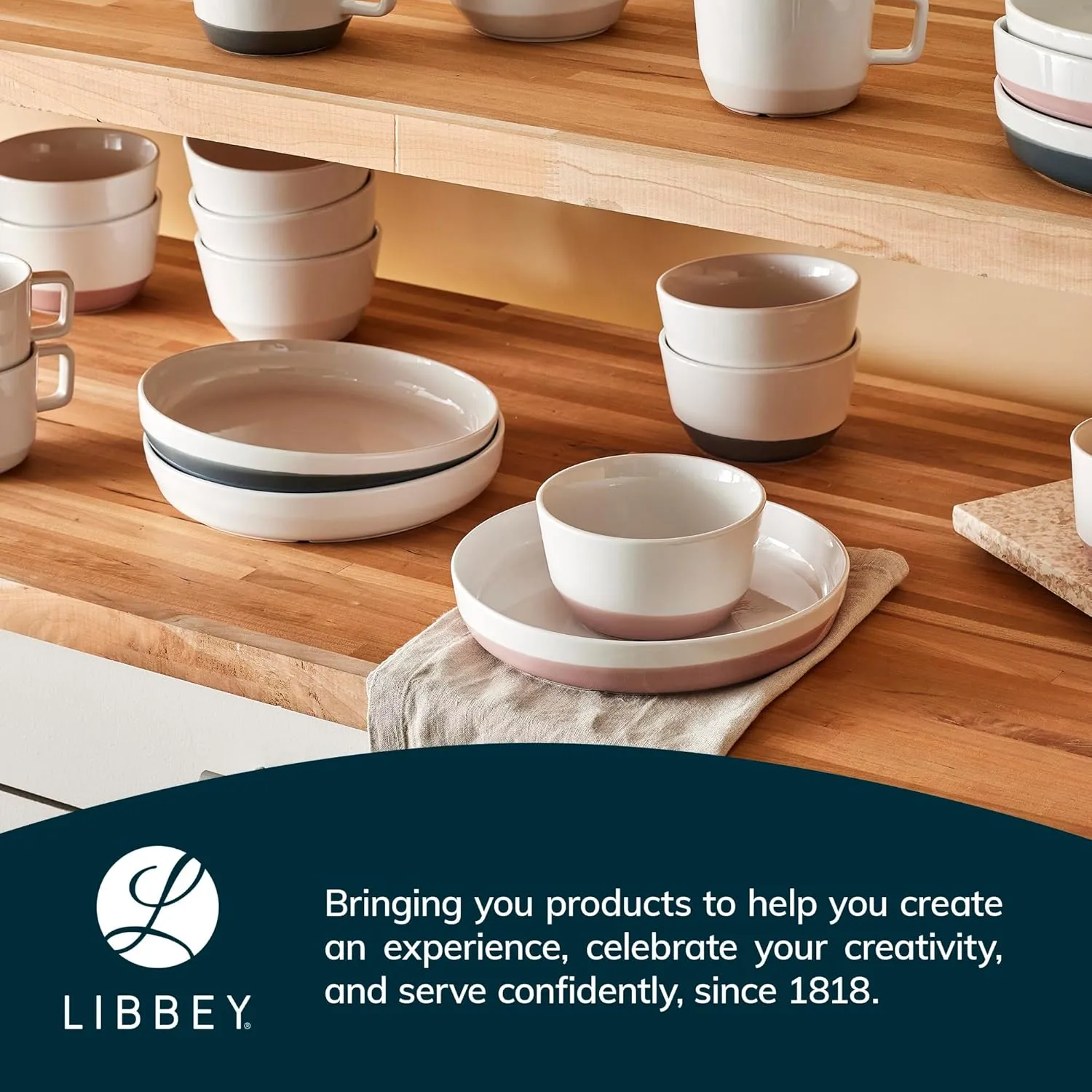 Libbey Austin 10 inch Porcelain Coupe Dinner Plate, Dinnerware, Set of 4, White