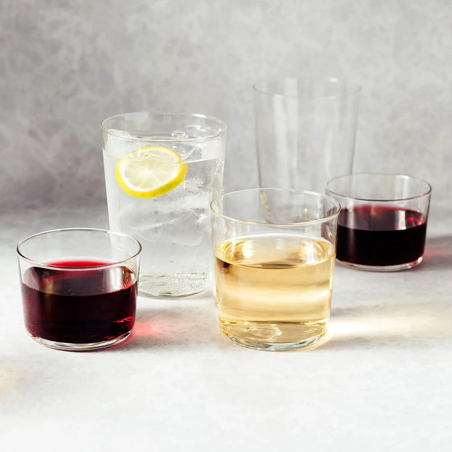 Libbey Café Rocks Glasses Set, Sleek Glassware Drinking Glasses Set of 8, Versatile, Dishwasher Safe Glasses for Casual Gatherings, Dinner Parties