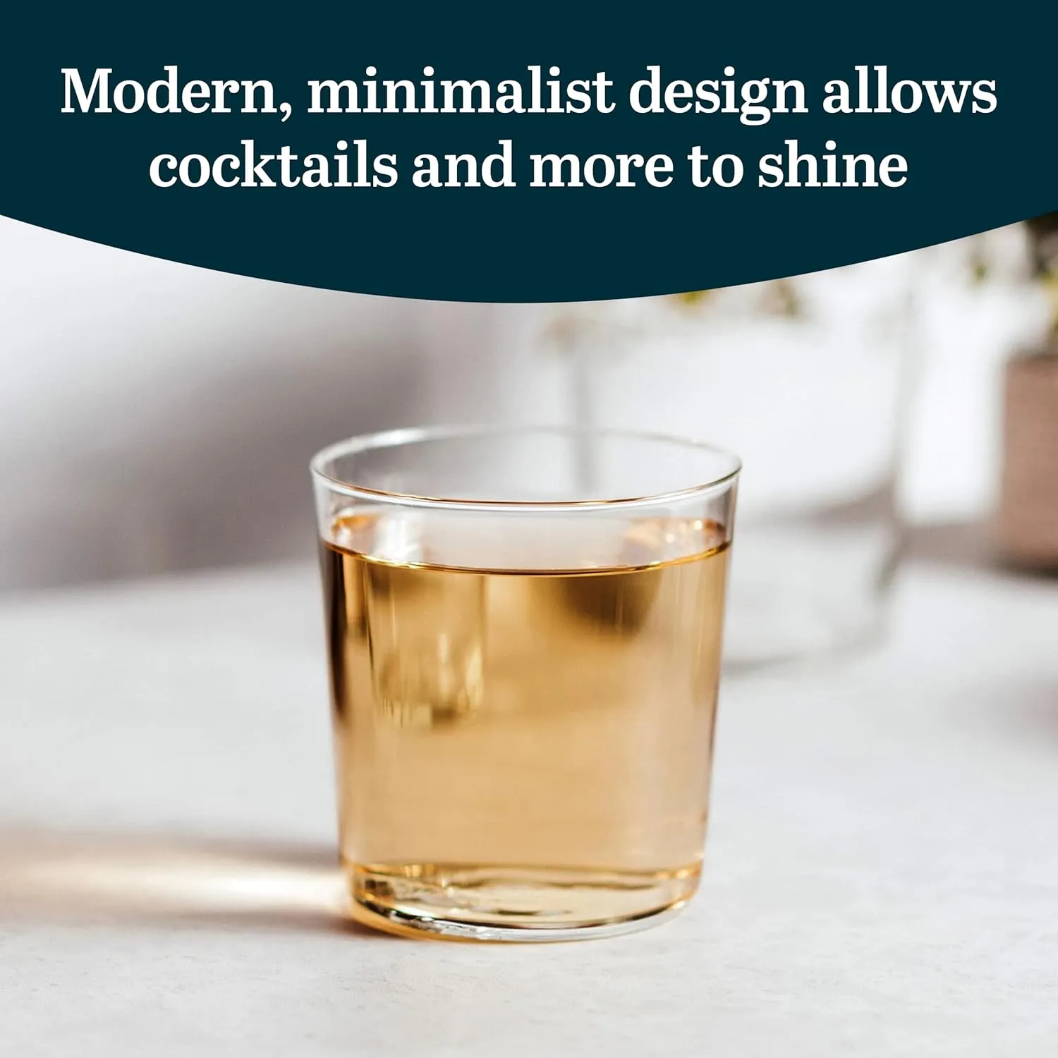 Libbey Café Rocks Glasses Set, Sleek Glassware Drinking Glasses Set of 8, Versatile, Dishwasher Safe Glasses for Casual Gatherings, Dinner Parties