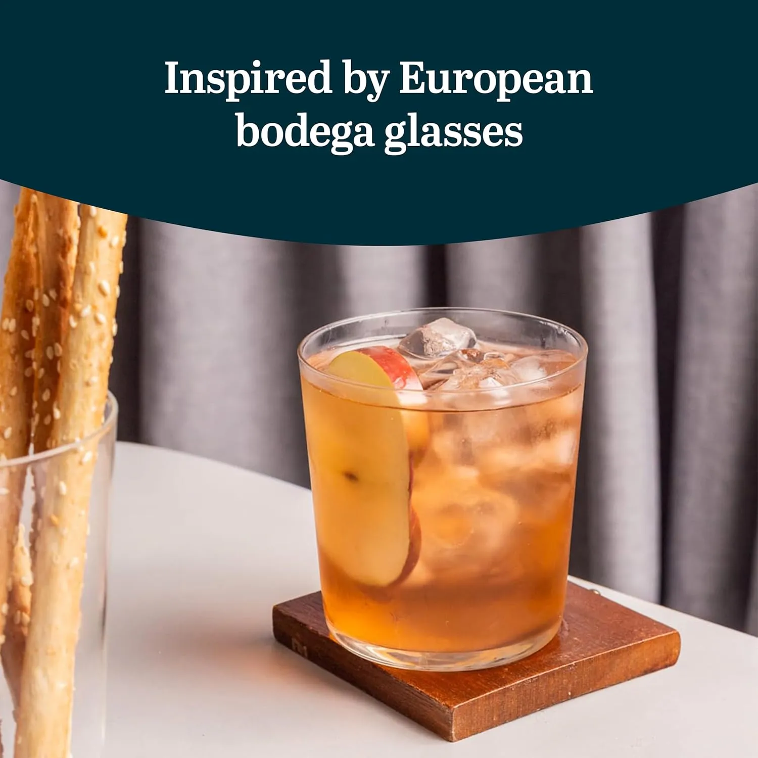 Libbey Café Rocks Glasses Set, Sleek Glassware Drinking Glasses Set of 8, Versatile, Dishwasher Safe Glasses for Casual Gatherings, Dinner Parties