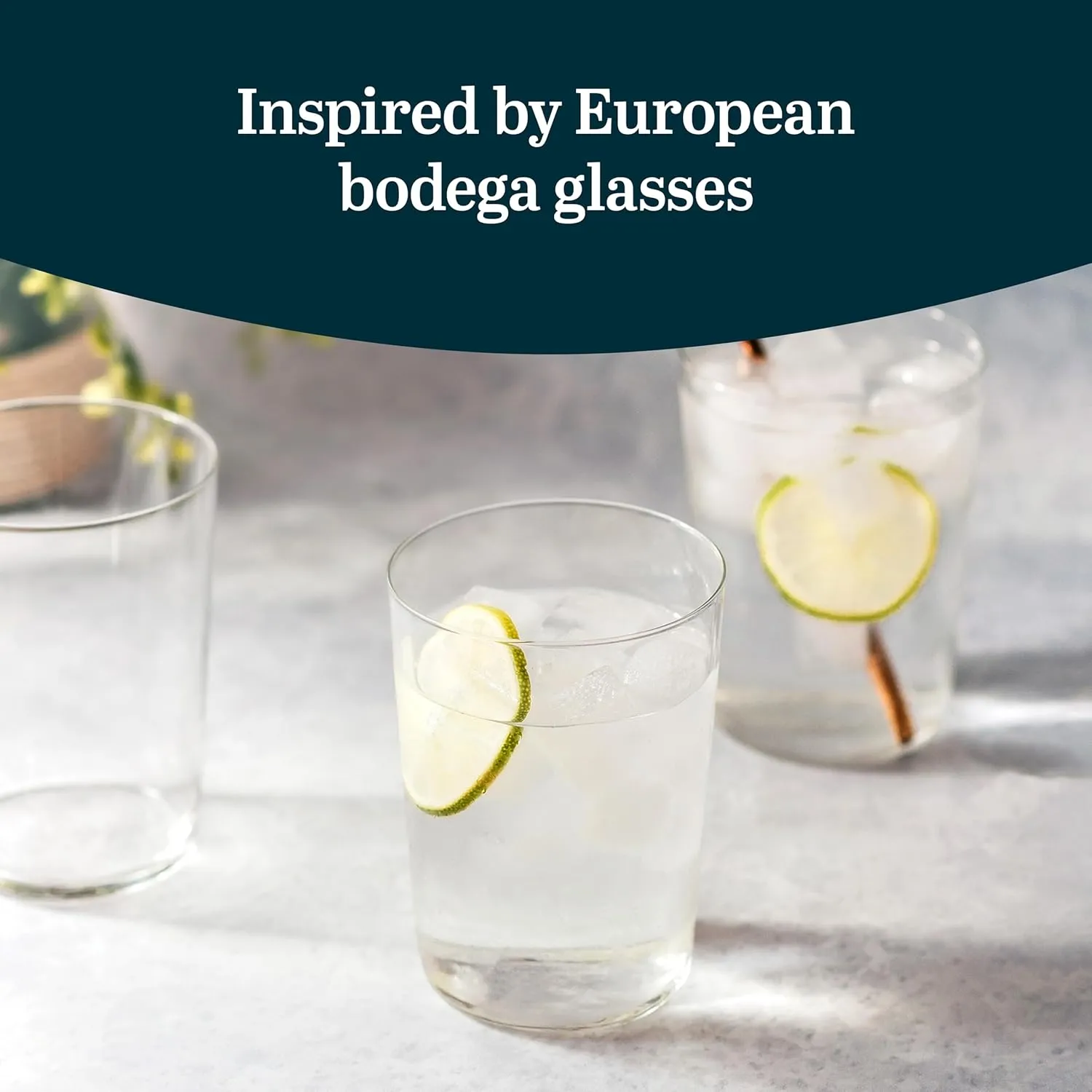 Libbey Café Tumbler Glasses Set of 8, 19-Ounce, Dishwasher Safe Modern Glassware, Versatile Tumbler Set for Casual Gatherings, Dinner Parties