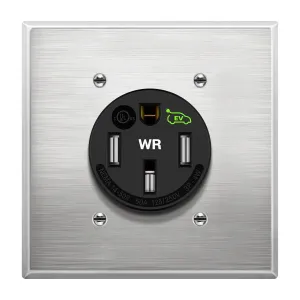 LIDER Extra Heavy Duty Weather-Resistant Flush Receptacle, Electric Vehicle Charging, EV Charger, 3-Pole, 4-Wire, NEMA 14-50R, 50AMP, 125/250VAC, UL Listed, Black