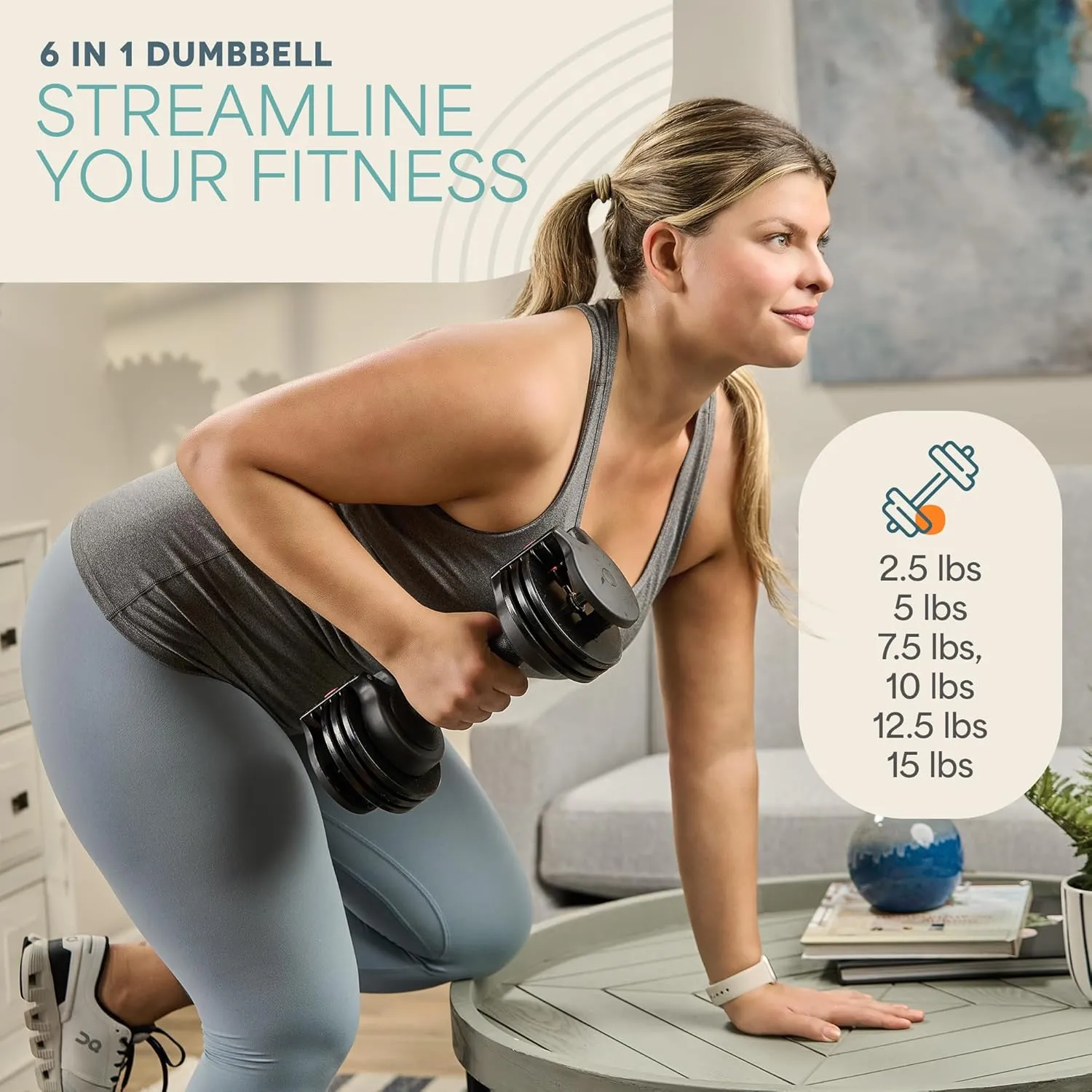 Lifepro Adjustable Dumbbells Set - 5in1-15lb 25lb 43lb weights Set & Single with Rack - Quick Adjust, Secure Grip - Compact Hand Weights for Men Women Home Gym