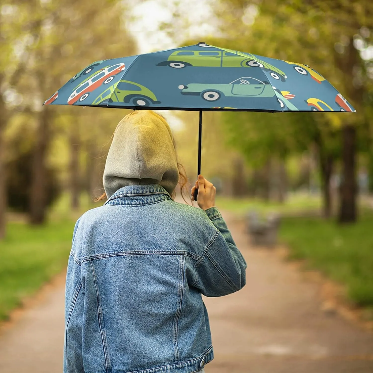Lightweight Folding Umbrella, Portable Sun Travel Parasol, Compact Anti-UV Strong Rain Umbrella