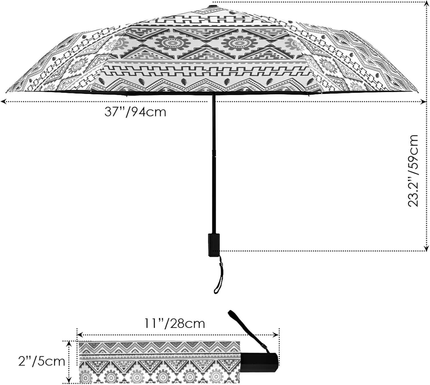 Lightweight Folding Umbrella, Portable Sun Travel Parasol, Compact Anti-UV Strong Rain Umbrella