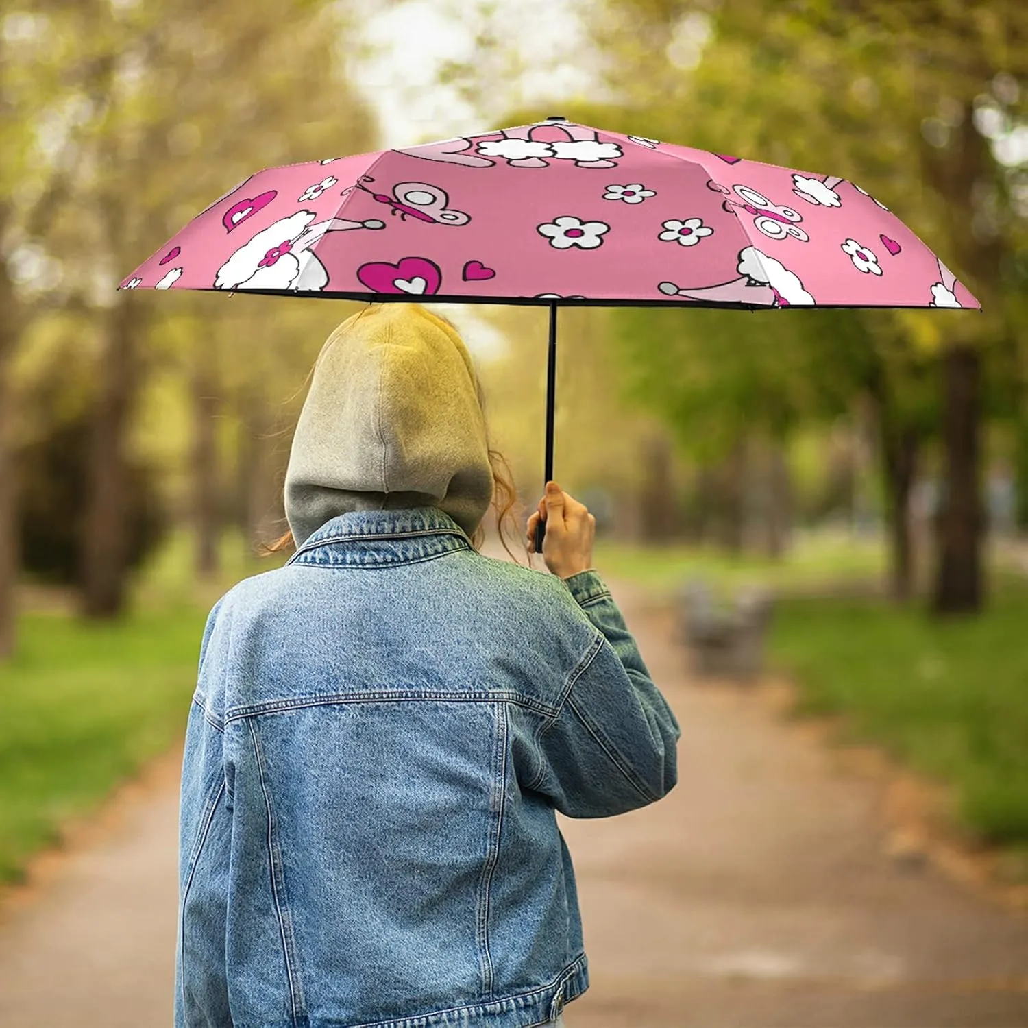 Lightweight Folding Umbrella, Portable Sun Travel Parasol, Compact Anti-UV Strong Rain Umbrella