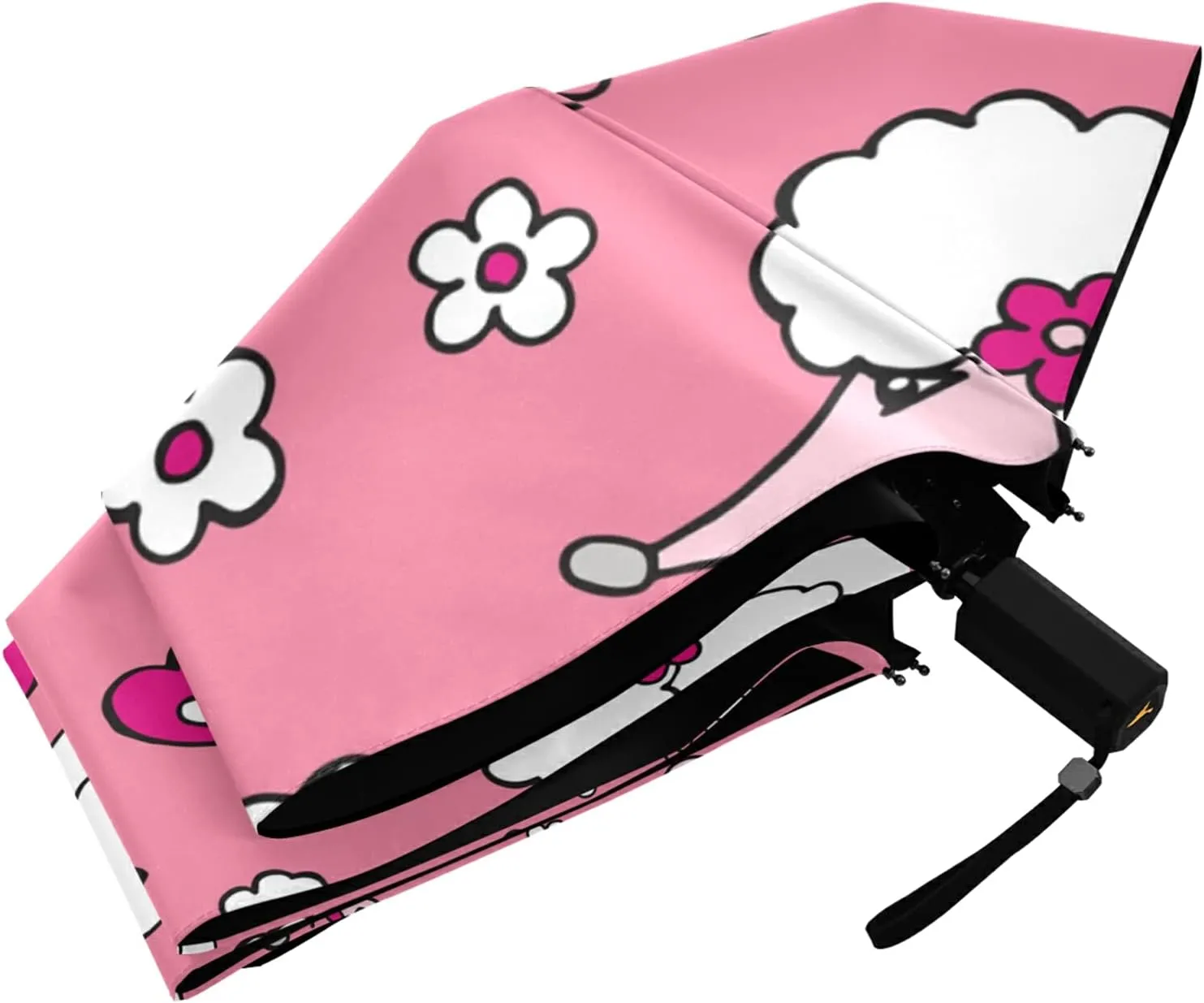 Lightweight Folding Umbrella, Portable Sun Travel Parasol, Compact Anti-UV Strong Rain Umbrella