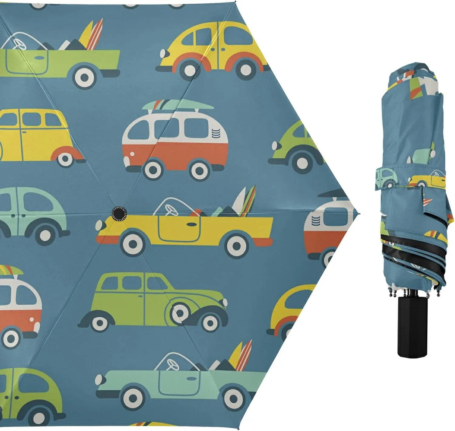 Lightweight Folding Umbrella, Portable Sun Travel Parasol, Compact Anti-UV Strong Rain Umbrella