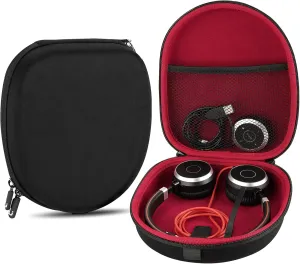 Linkidea Headphones Carrying Case Compatible with Jabra Evolve 65,Plantronics, Mpow Case, Protective Hard Shell Travel Bag with Cable, Charger Storage (Black)