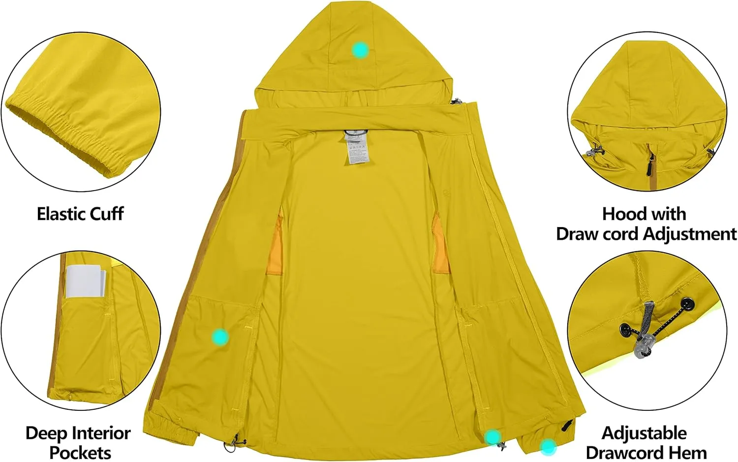 Little Donkey Andy Women's UPF 50  Sun Protection Hoodie Jacket Lightweight Long Sleeve Shirt for Women with Pocket Hiking