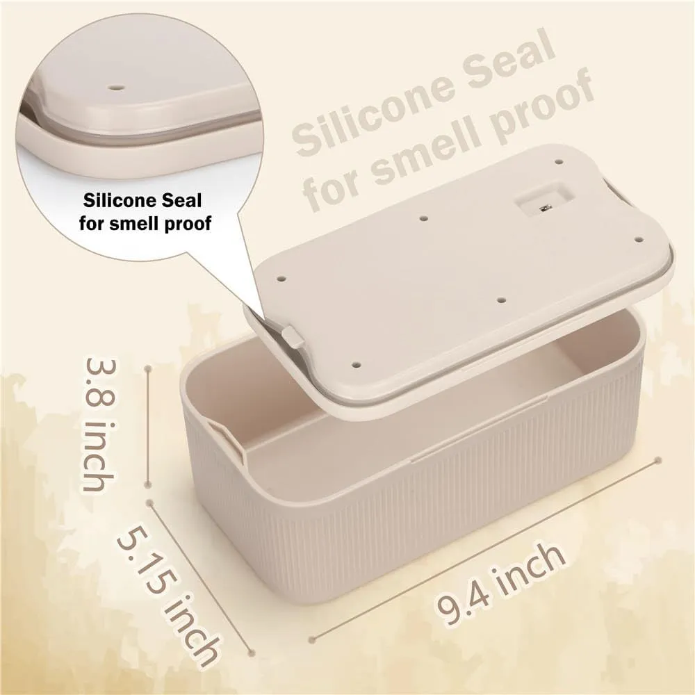 Lockable Storage Box,Medicine Safe Case Container,Refrigerator Lockbox for Personal Private Items,Medicines,Food,Snacks,Locking Cell Phone Smart Device Jail,Small Lock Box for Office,Home (Cream)