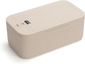 Lockable Storage Box,Medicine Safe Case Container,Refrigerator Lockbox for Personal Private Items,Medicines,Food,Snacks,Locking Cell Phone Smart Device Jail,Small Lock Box for Office,Home (Cream)